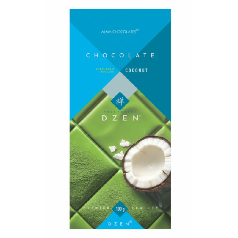 Шоколад Alma Chocolates_шоколад_Dzen_с чаем матча и кокосом_упаковка (1)