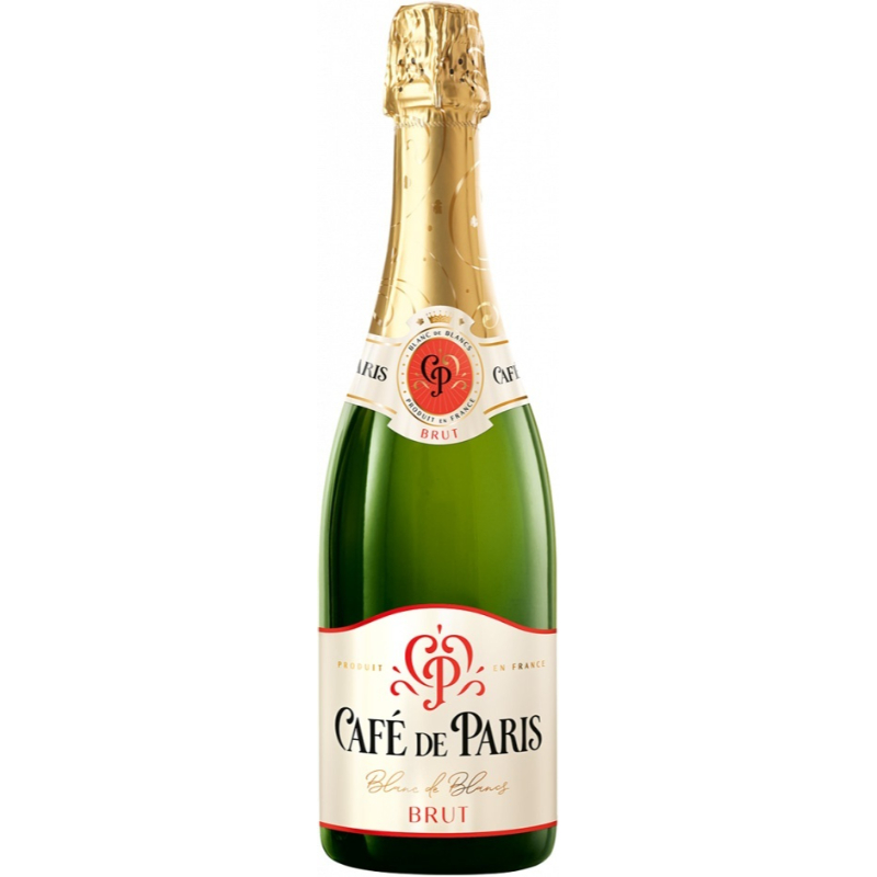 ВИНО ИГРИСТОЕ БЕЛОЕ БРЮТ CAFE DE PARIS BRUT 0,75