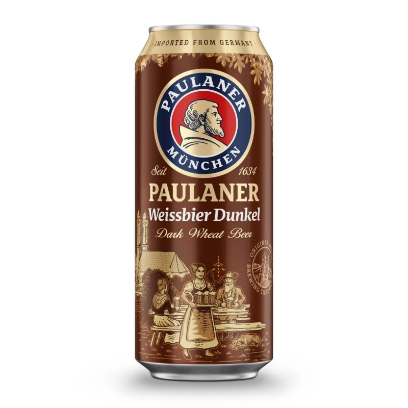PAULANER WEISSBIER DUNKEL Пиво темное нефильтрованное пастеризованное 0,5 ЖБ (1 уп-24 шт)