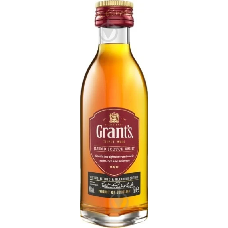 Виски купажированный Grant's Triple Wood 0,05 л.