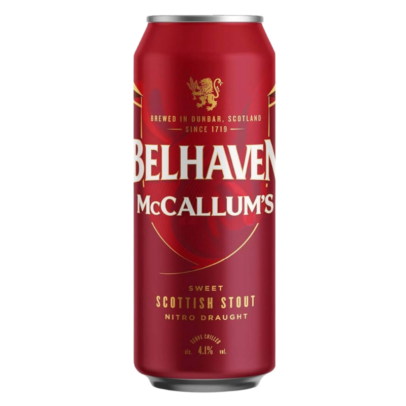 BELHAVEN MCCALLUMS STOUT Пиво темное фильтрованное пастеризованное алк.4,1%, 0,44 ЖБ