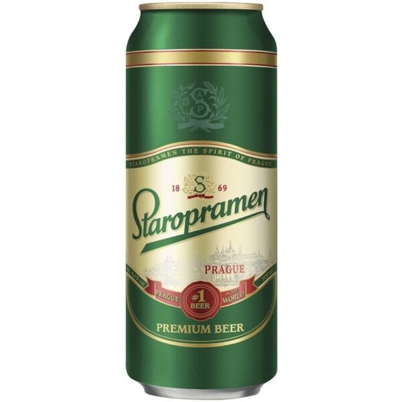 STAROPRAMEN PREMIUM (СТАРОПРАМЕН ПРЕМИУМ) Пиво св.фильтр.пастеризов. алк 5,0%, 0,5 ЖБ