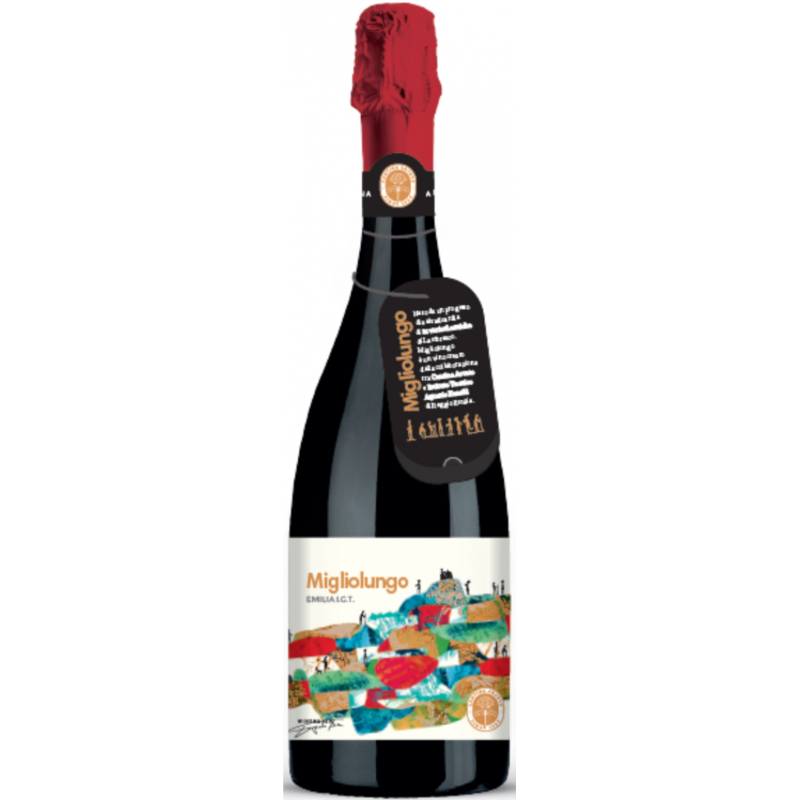 Вино сухое игристое красное Emilia Wine Lambrusco Migliolungo