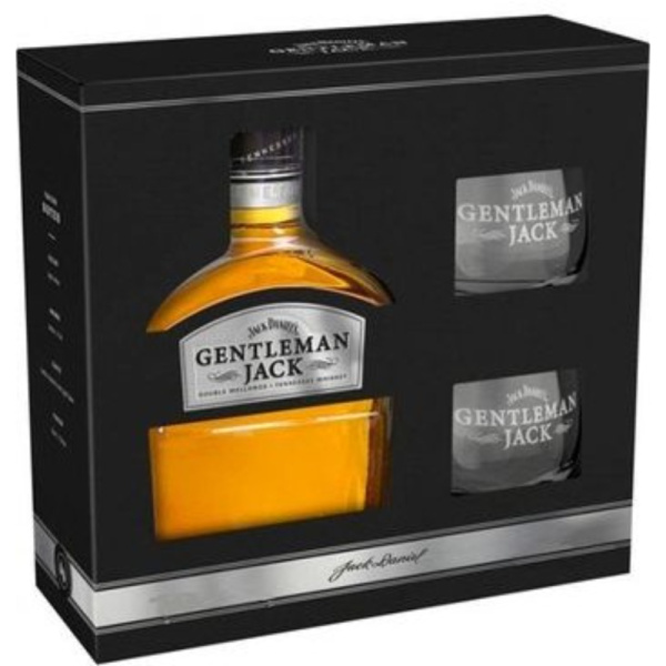 Виски Jack Daniel’s Gentleman Jack подарочный набор с двумя бокалами 0,7 л.