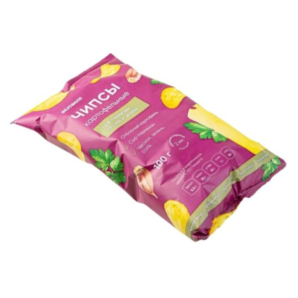 Вкусвилл чипсы картофельные Сыр пармезан с чесноком и зеленью