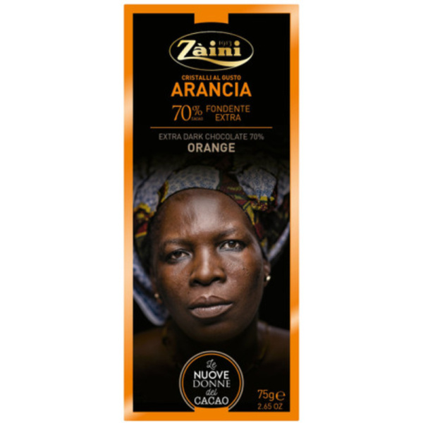 Зайни шоколад темный 70% с апельсином 75 гр