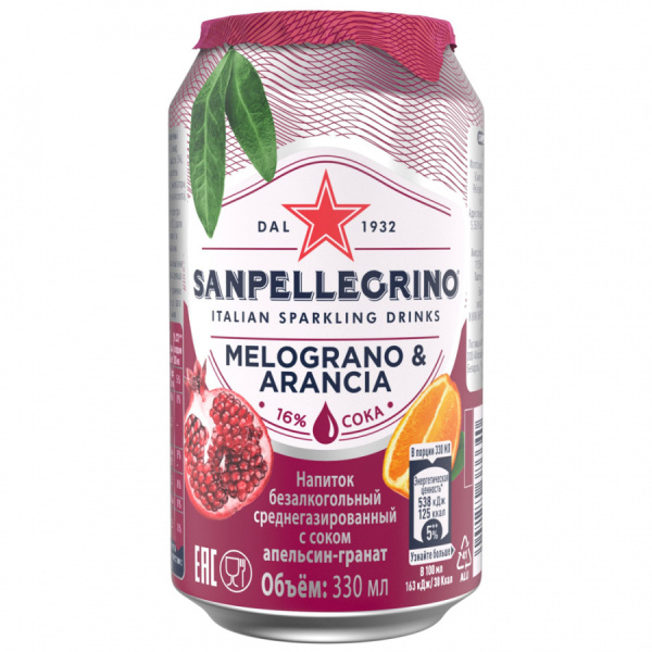 Лимонад San Pellegrino Melograno E Aranciata 0.33