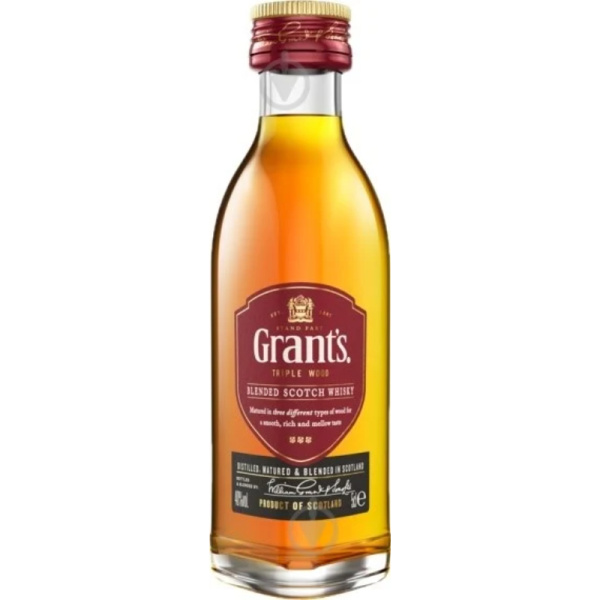 Виски купажированный Grant's Triple Wood 0,05 л.