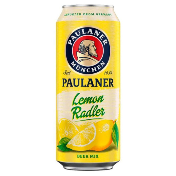 PAULANER LEMON RADLER Пивной напиток светлый фильтрованный пастеризованный 0,5 ЖБ (1 уп-24 шт)